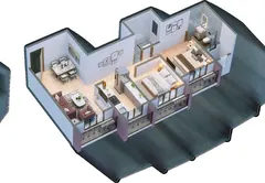 2 BHK isometric layout