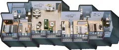 3 BHK Jodi isometric layout