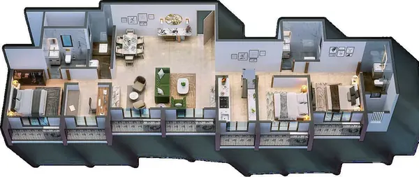 3 BHK Jodi configuration B, 1018 sq.ft.